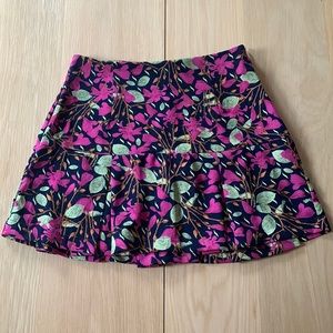 Farm Rio Mini Skirt with Drop Waist and Box Pleats S